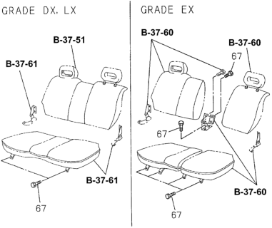 1994 Honda Passport Front Seat Bolt Diagram