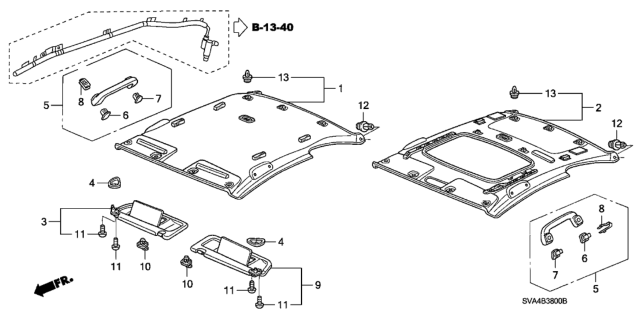 2006 Honda Civic Roof Lining Diagram