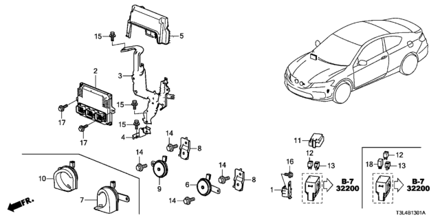 2013 Honda Accord Control Unit (Engine Room) (V6) Diagram