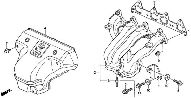 1995 Honda Odyssey Cover A, Exhuast Manifold Diagram for 18120-P0A-A00