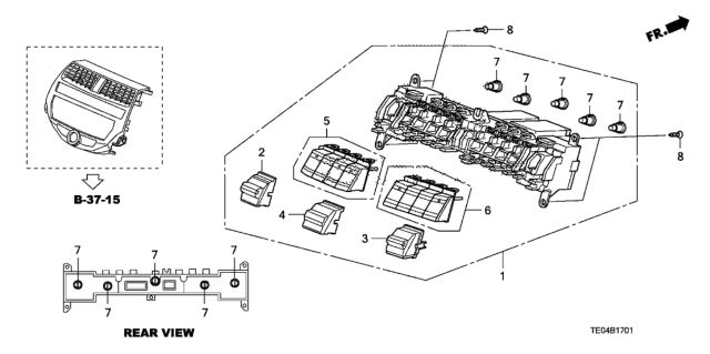 2010 Honda Accord Control Assy., Auto Air Conditioner *NH699L* (NEUTRAL MAT GUN METALLIC) Diagram for 79600-TA0-L03ZF