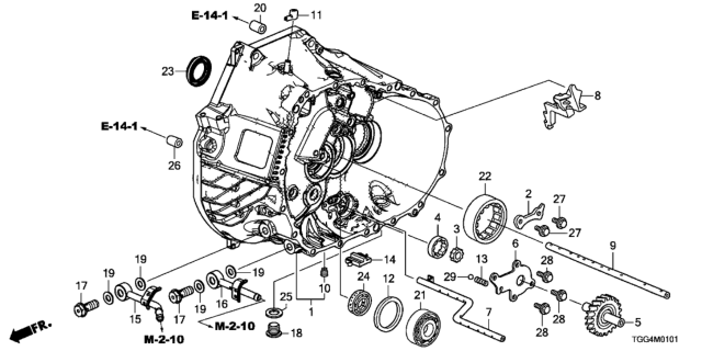 2019 Honda Civic MT Clutch Case Diagram