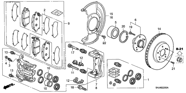 2005 Honda Odyssey Bolt, Caliper Mount Diagram for 90107-S3V-A00