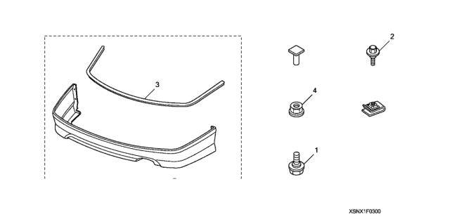 2010 Honda Civic Spoiler, Rear Under (Silver Metallic) Diagram for 08F03-SNX-140