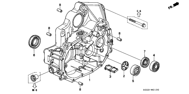 2000 Honda Civic MT Clutch Housing (SOHC) Diagram