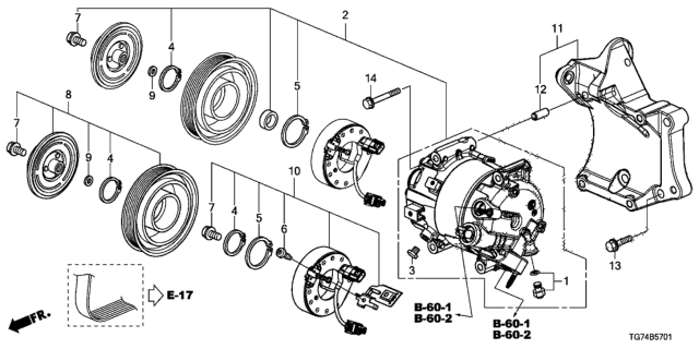 2020 Honda Pilot A/C Air Conditioner (Compressor) Diagram