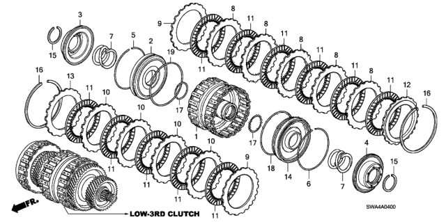 2010 Honda CR-V 5 Door LX (2WD) KA 5AT AT Clutch (Low-3rd) Diagram