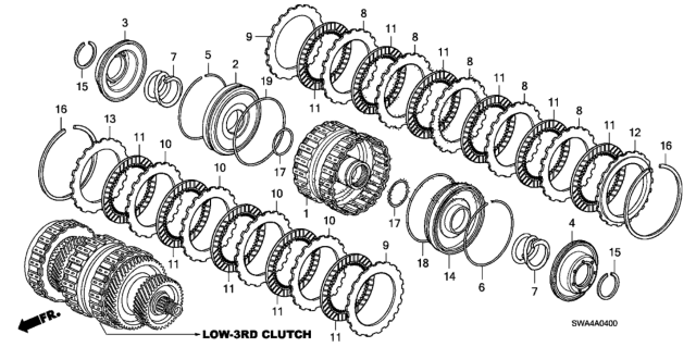 2009 Honda CR-V AT Clutch (Low-3rd) Diagram