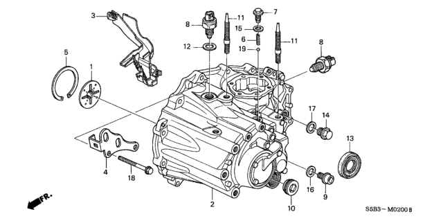 2003 Honda Civic Bolt, Stud (12X106) Diagram for 90380-S5B-010