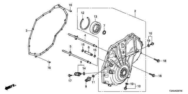 2017 Honda Accord 4 Door EX KA CVT AT Left Side Cover (L4) Diagram