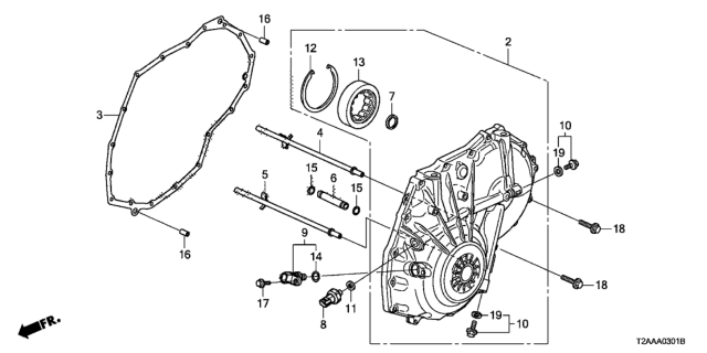 2017 Honda Accord AT Left Side Cover (L4) Diagram