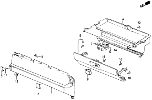 1984 Honda Civic Glove Box Components Diagram