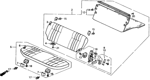 1988 Honda Civic Cover, Hinge *YR89L* (PALMY BROWN) Diagram for 82132-SH5-J21ZB