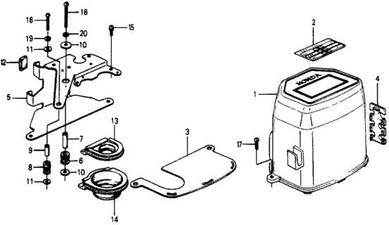 1977 Honda Accord Base, Control Box Diagram for 36030-657-003