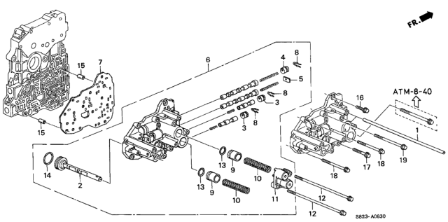 1998 Honda Accord AT Servo Body Diagram