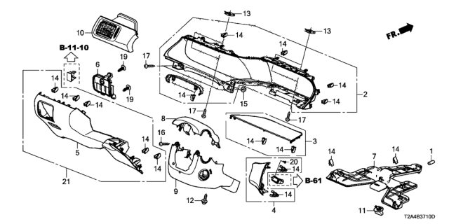 2014 Honda Accord Instrument Panel Garnish (Driver Side) Diagram