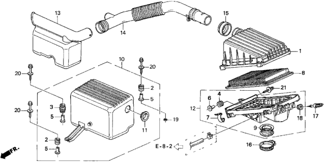 1997 Honda Del Sol Chamber, Resonator Diagram for 17231-P1Z-A00
