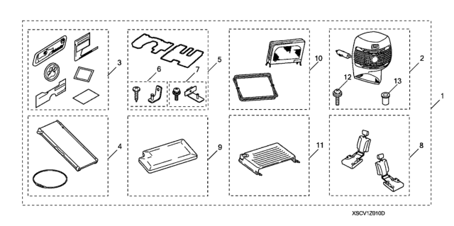 2010 Honda Element Floor Mat Kit, All Season Diagram for 08P13-SCV-100D