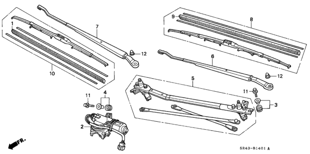 1992 Honda Civic Front Wiper (Delco) Diagram