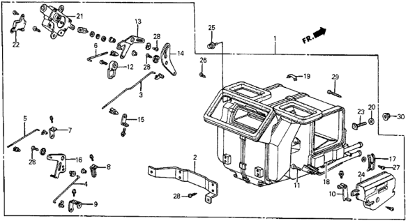 1985 Honda CRX Heater Unit Diagram