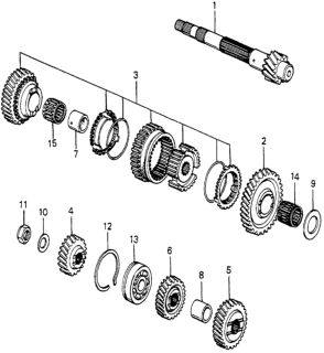 1985 Honda Accord Gear Set, Countershaft Second Diagram for 23432-PC8-921