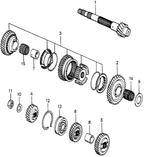 1985 Honda Accord Gear, Countershaft Low Diagram for 23421-PB6-010