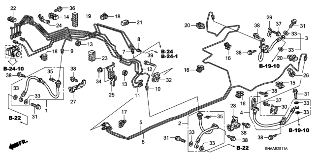 2009 Honda Civic Brake Lines (ABS) (Disk) Diagram