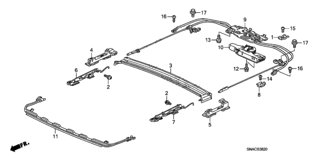 2011 Honda Civic Stopper, Reverse Slide Diagram for 70382-SNA-A01