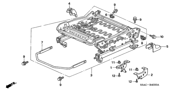 2005 Honda Civic Front Seat Components (Passenger Side) Diagram