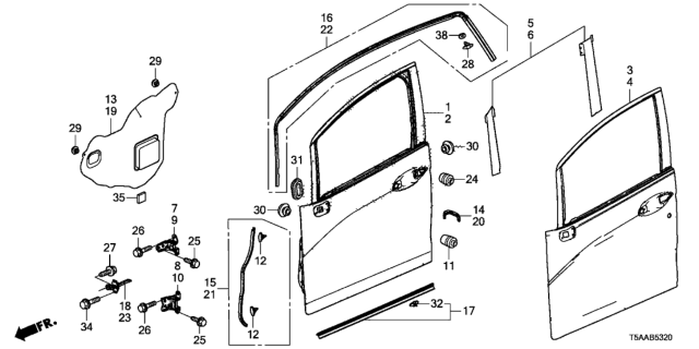 2019 Honda Fit Front Door Panels Diagram