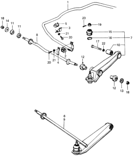 1976 Honda Civic Stabilizer - Front Lower Arm Diagram