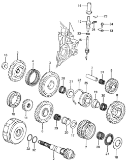 1982 Honda Civic 4 Door ** (1500) KH HMT AT Countershaft Diagram