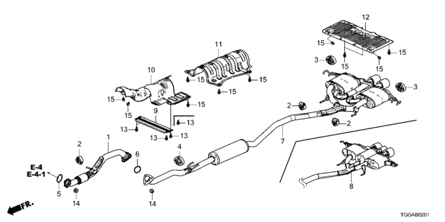 2021 Honda Civic Exhaust Pipe - Muffler Diagram