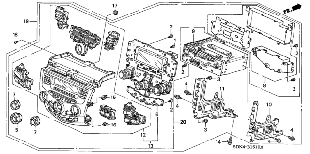 2004 Honda Accord Base Assy., Panel Power *NH482L* (UA BLACK METALLIC) Diagram for 39183-SDN-A01ZA