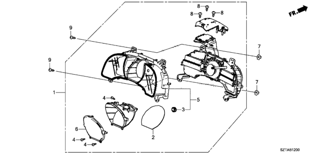 2016 Honda CR-Z Meter Assembly, Combination Diagram for 78100-SZT-A21