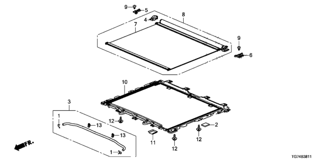 2020 Honda Pilot Shade Assy., Roll *YR507L* (SHADOW BEIGE) Diagram for 70600-TG7-A01ZA