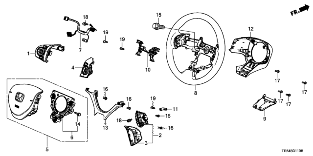 2014 Honda Civic Sw Assy,Aud*NH1L* Diagram for 35880-TR6-A23ZA