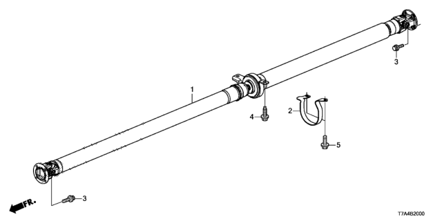 2020 Honda HR-V Shaft Assembly, Propeller Diagram for 40100-T7X-A02