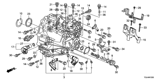 2013 Honda Accord MT Transmission Case (V6) Diagram