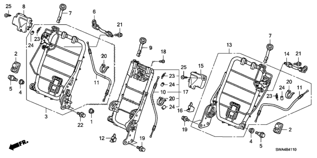 2011 Honda CR-V Strap, R. RR. Seat *NH598L* (ATLAS GRAY) Diagram for 82215-SWA-A01ZA