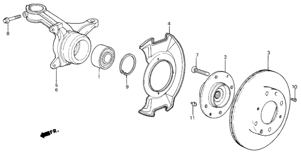 1984 Honda Civic Knuckle, Driver Side Diagram for 51216-SB2-930