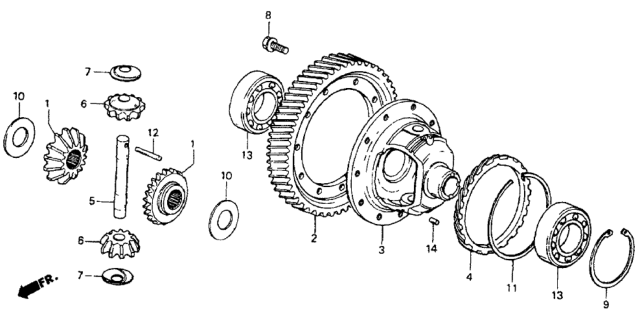1984 Honda CRX 2 Door DX KA 3AT 3AT Differential Gear Diagram