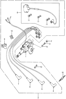 1981 Honda Accord 3 Door LX KL HMT Distributor - Spark Plug Diagram