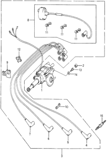 1981 Honda Accord Distributor - Spark Plug Diagram