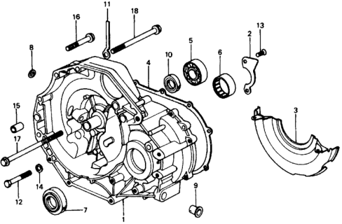 1977 Honda Civic 2 Door ** (1500) KA 4MT MT Clutch Housing Diagram