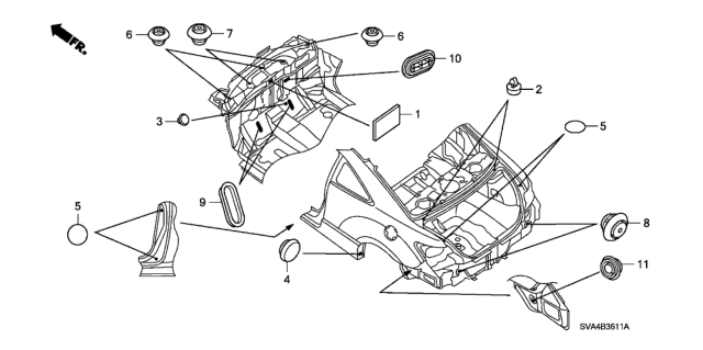 2006 Honda Civic Grommet (Rear) Diagram