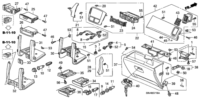 2007 Honda Pilot Cover, Center (Lower) *NH167L* (GRAPHITE BLACK) Diagram for 77311-S9V-A04ZA