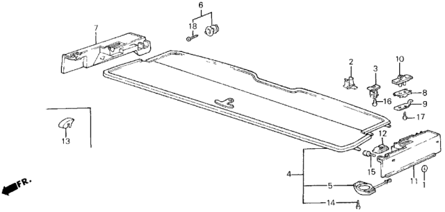 1987 Honda Civic 3 Door ** (1300) KA 4MT Rear Shelf Diagram