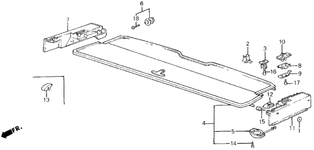 1987 Honda Civic Shelf, R. RR. Side *B49L* (FAIR BLUE) Diagram for 83891-SB3-922ZA