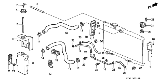 1996 Honda Accord Clamp, Water Hose Diagram for 19506-P0G-A00